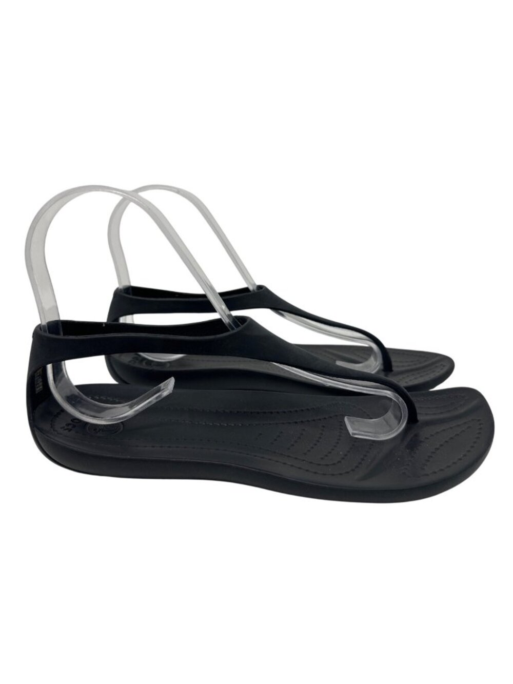 Crocs Black Sexi T-Strap Open Toe Back Detail Sandal Women's Size 6